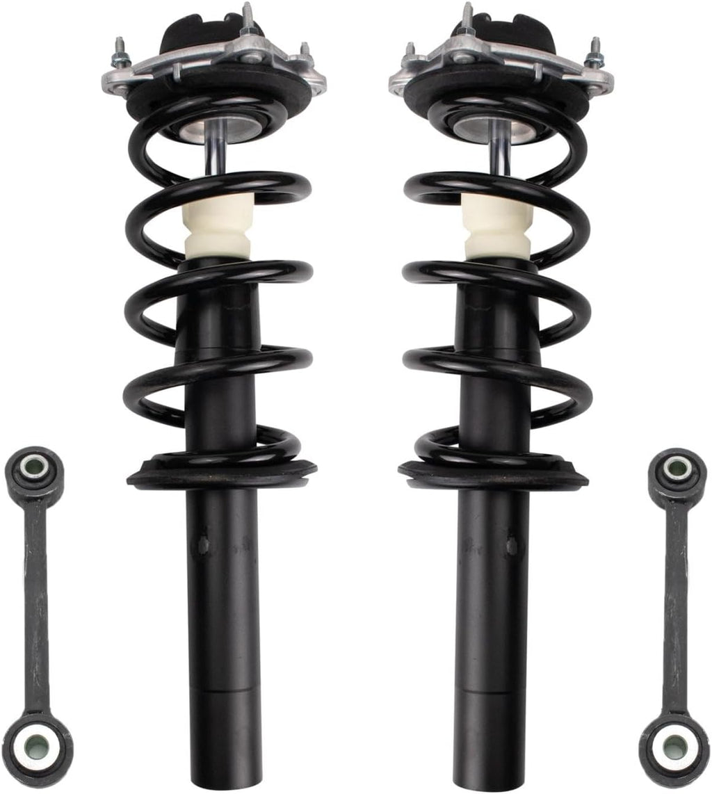 TRQ Front Suspension Kit Shock & Spring Strut Assembly Sway Bar Stabilizer Link Compatible with 2012-2018 Audi A6 A6 Quattro A7 Quattro