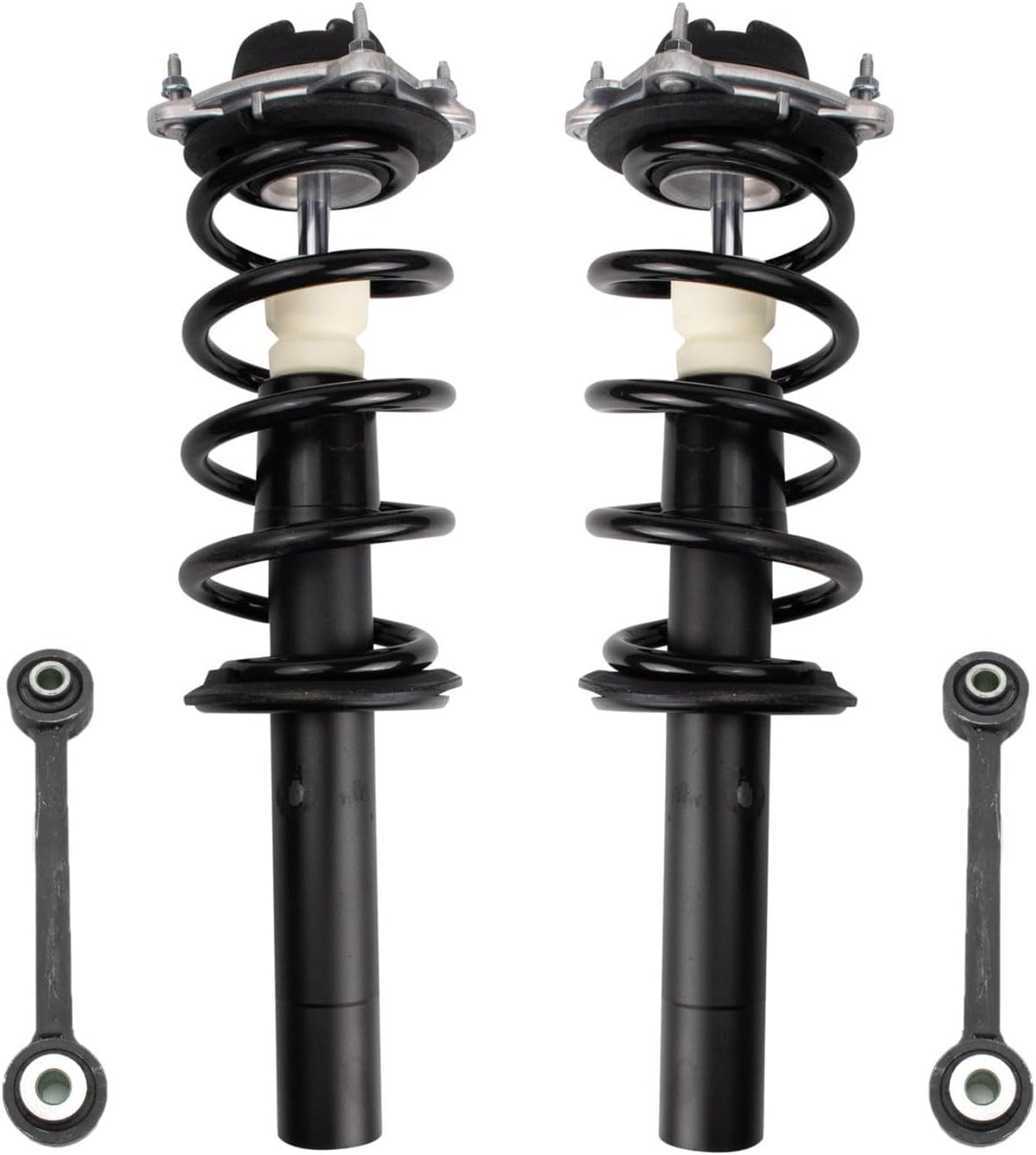 TRQ Front Suspension Kit Shock & Spring Strut Assembly Sway Bar Stabilizer Link Compatible with 2012-2018 Audi A6 A6 Quattro A7 Quattro