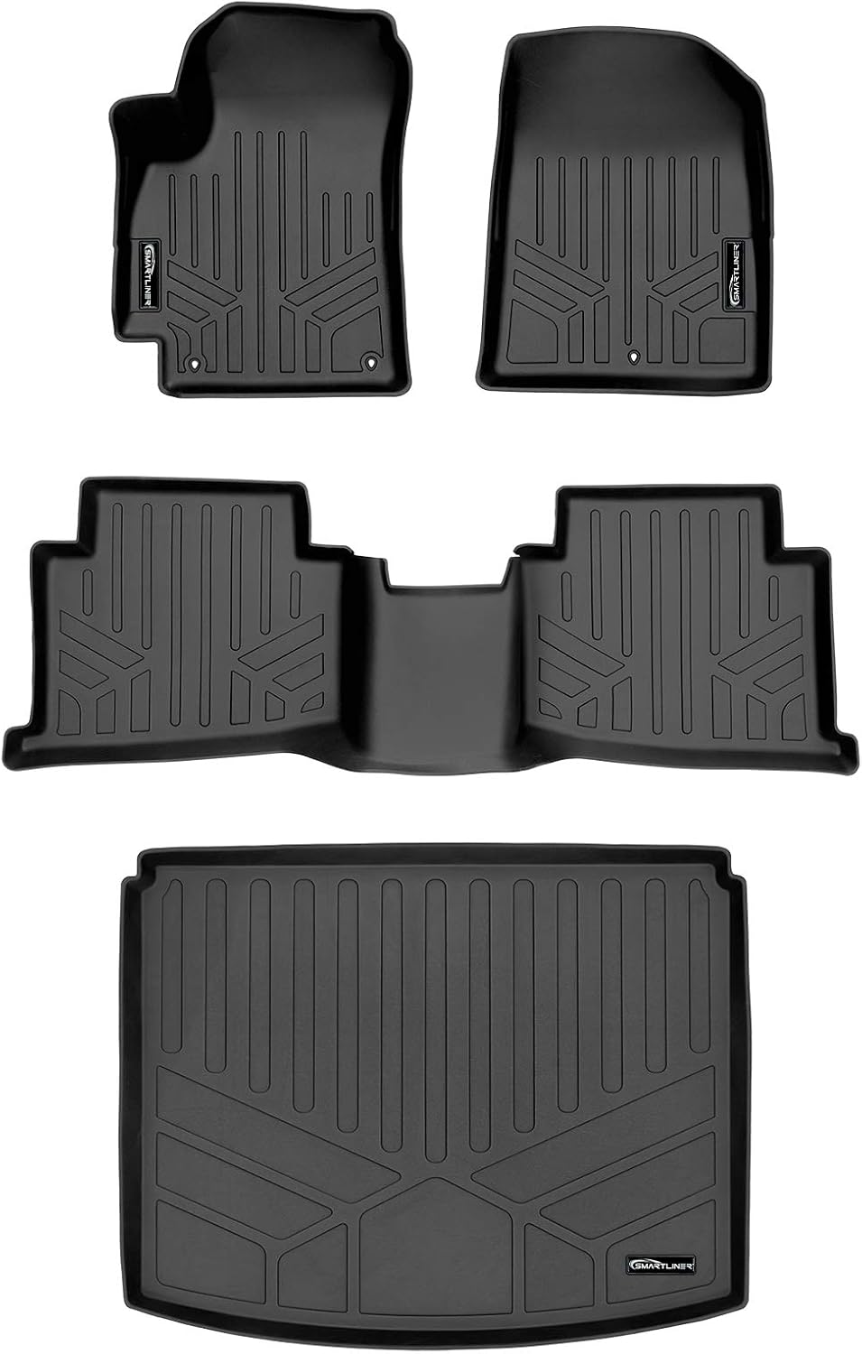 SMARTLINER Custom Fit Floor Mats & Cargo Liner Behind 2nd Row in Lower Position Compatible with 2021-2023 Kia Seltos