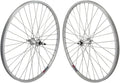 Wheel Master Front And Rear Bicycle Wheel Set 26 x 1.5 36H, Alloy, Bolt On, Silver