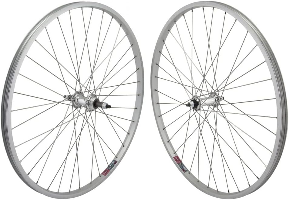 Wheel Master Front And Rear Bicycle Wheel Set 26 x 1.5 36H, Alloy, Bolt On, Silver