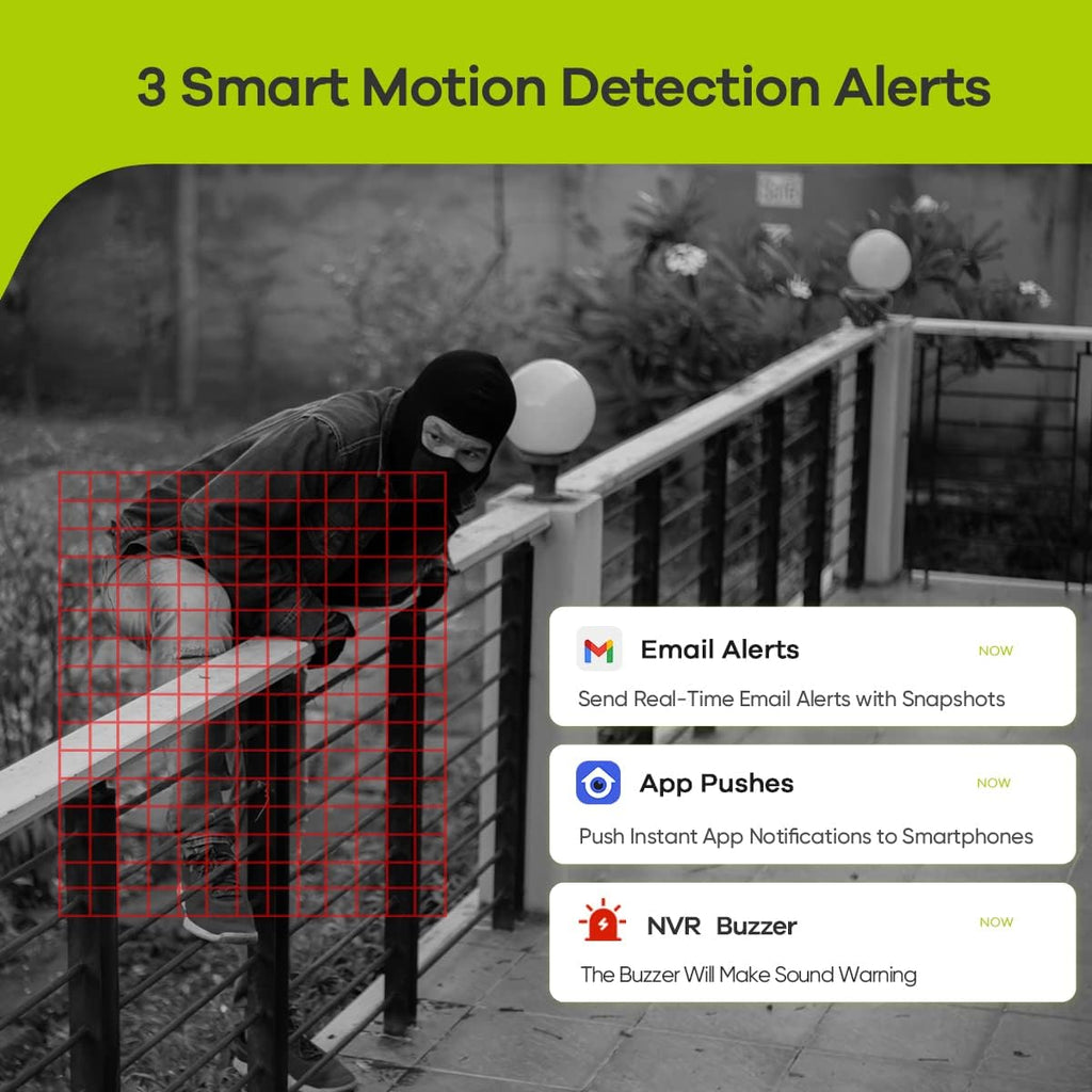 SANNCE 4K POE Security Camera System - 8CH 8MP NVR Recorder with 4PCS 5MP Outdoor Bullet Surveillance Cameras, Power Over Ethernet, Easy Mobile Access with APP Alert(No HDD)