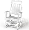 Plawdlik Oversized HDPE Outdoor Rocking Chair - 380 lbs Capacity, All - Weather, Ergonomic for Patio & Backyard,White