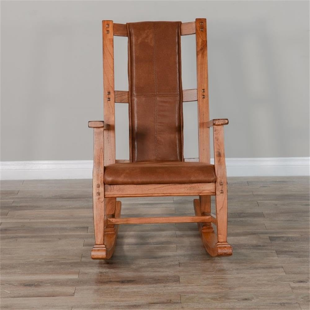 Sunny Designs Sedona Farmhouse Mindi Wood Rocking Chair in Rustic Oak