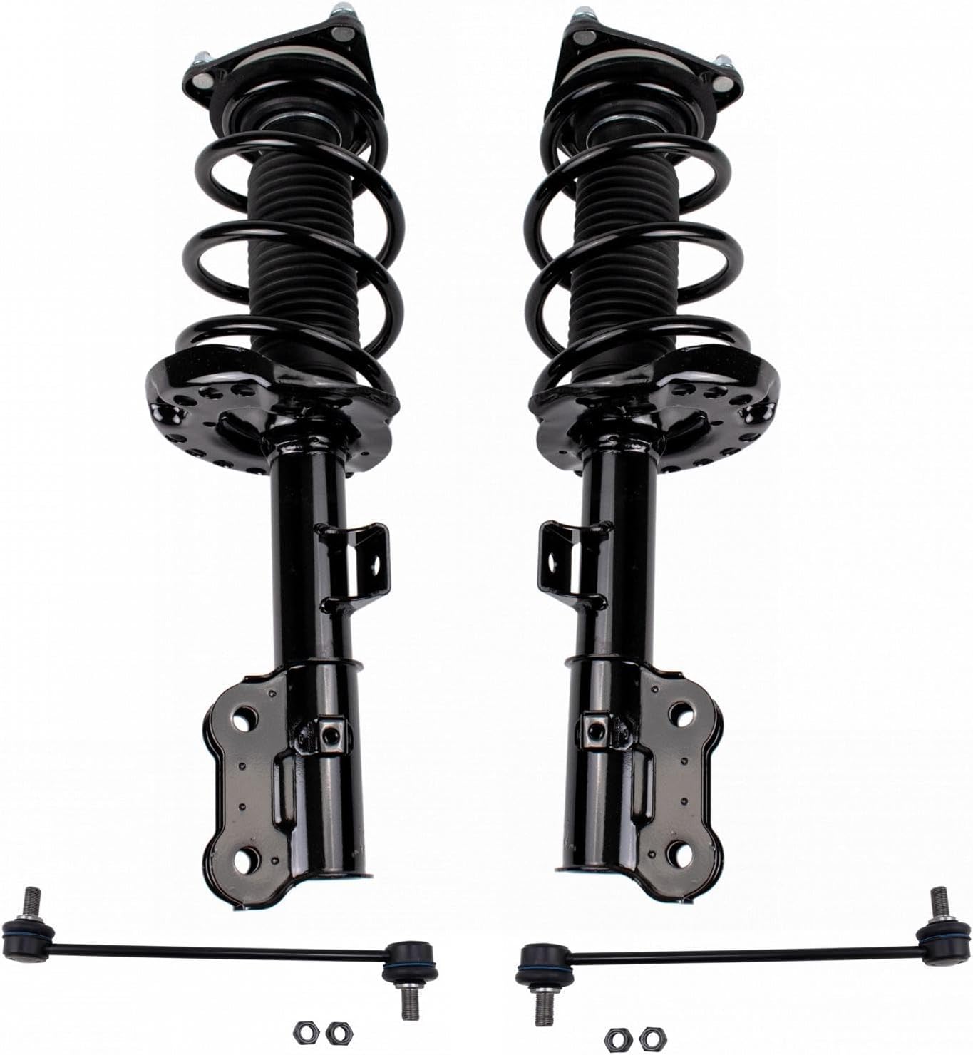 TRQ Front Suspension Kit Complete Strut & Coil Spring Assembly Sway Bar Stabilizer Link Compatible with 2014-2019 Kia Soul