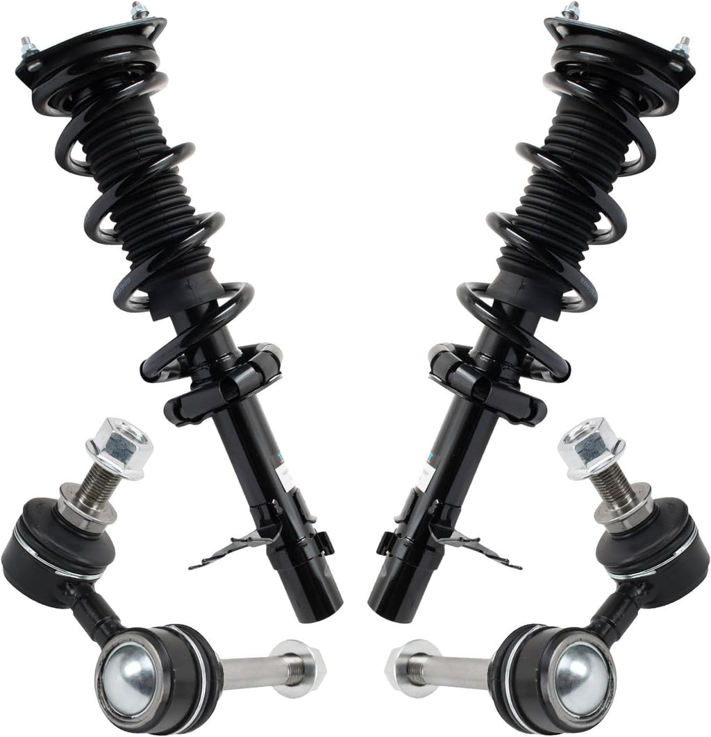 TRQ Front Suspension Kit Complete Strut & Coil Spring Assembly Sway Bar Stabilizer Link Compatible with 2014-2017 Infiniti QX70