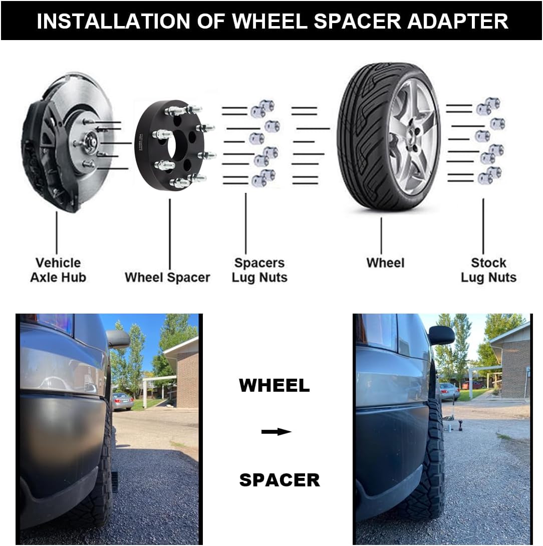 Black Forged 5x4.5 to 8x170 Wheel Adapters 1.5 Inch 14x1.5 Studs Compatible with Jeep-Ford-Dodge-Honda-Toyota-Lexus 5 Lug to 8 Lug Adapter (Adapt 8x170 Wheels on 5x114.3 Vehicle) - Pack of 4