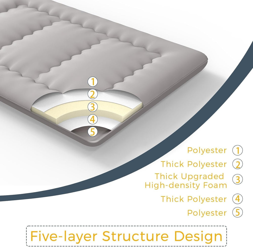 MAXYOYO 6' Extra Thick Japanese Floor Mattress Futon Mattress, Foldable Tatami Pad for Adults, Roll Up Floor Mat for Living Room Guest Room RV, Dark Grey, Full