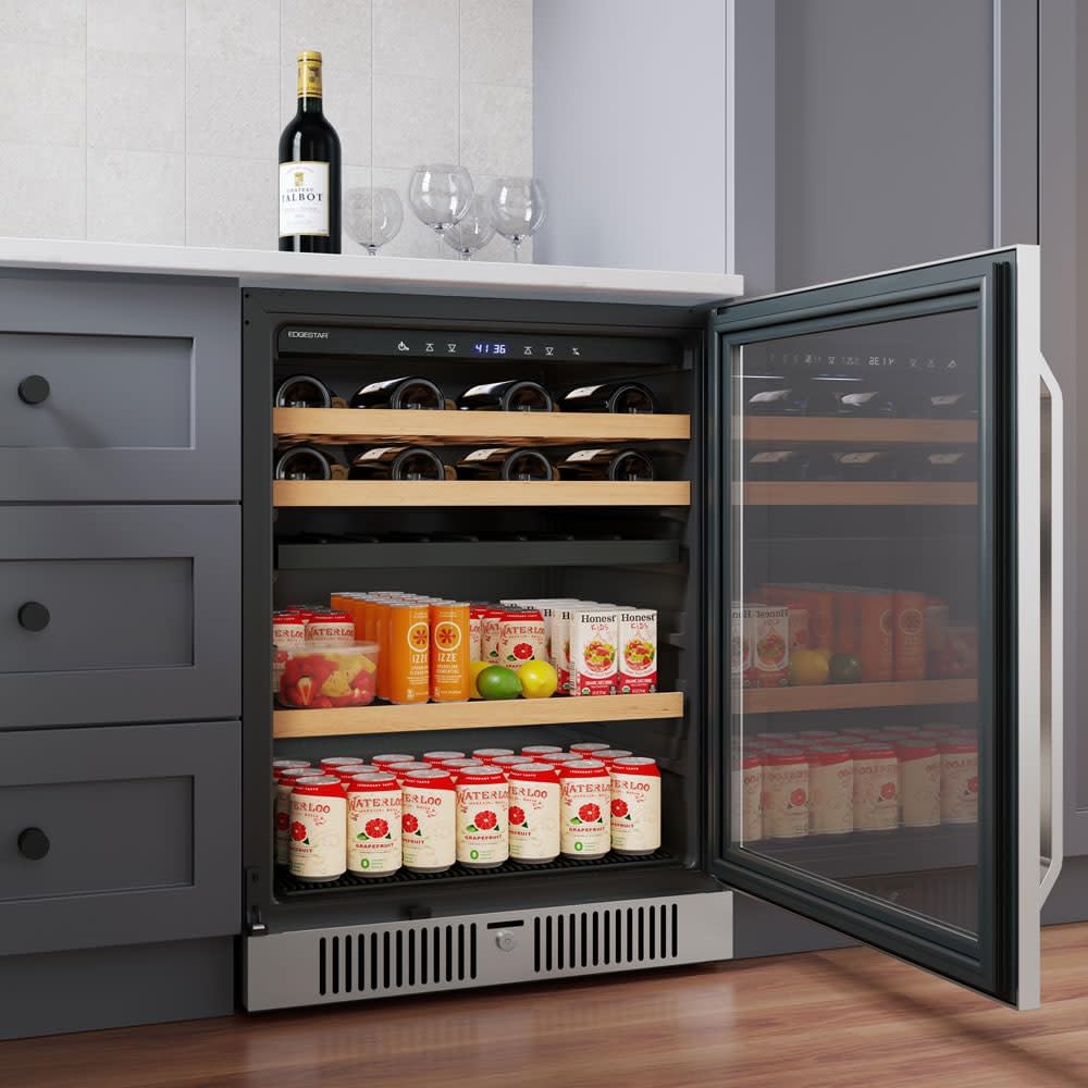 EdgeStar CWB8421DZ 24 Inch Wide 14 Bottle Capacity and 79 Can Capacity Wine and Beverage Cooler