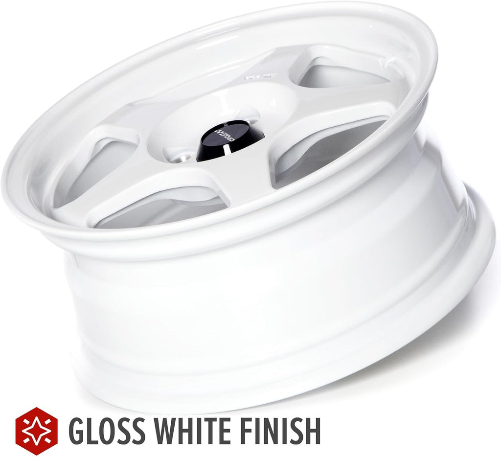 Circuit Performance CP22 15×6.5 Gloss White 4×100 [+35mm] Wheels Spoon Style Rims compatible with Honda Civic EK EG, Acura Integra DC2, BMW E30, Mazda Miata