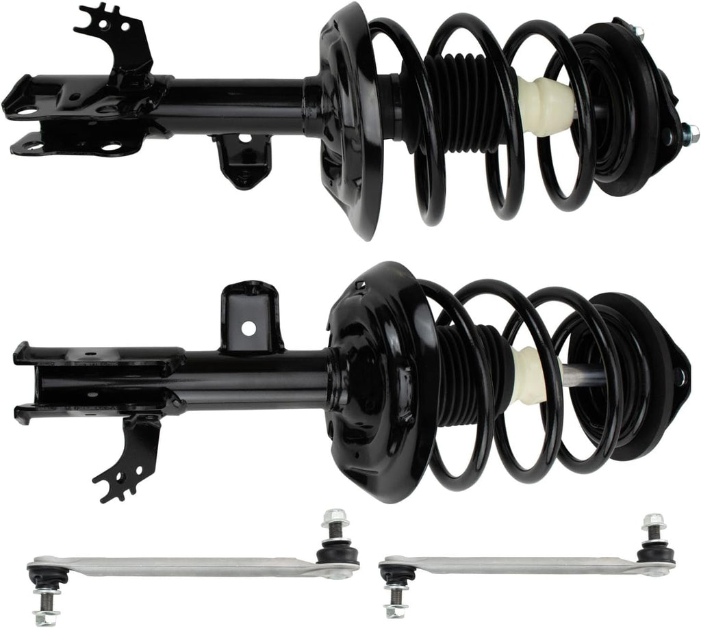 TRQ Front Suspension Kit Complete Strut & Coil Spring Assembly Sway Bar Stabilizer Link Compatible with 2018-2023 Toyota Camry