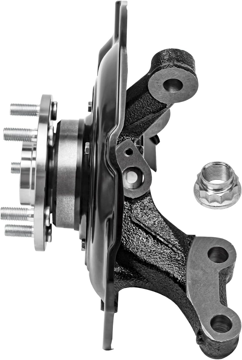 Detroit Axle - FWD Front Right Steering Knuckle for 04-07 Toyota Highlander 3.3L, Passenger Side Steering Knuckle & Wheel Bearing Hub Assembly 2004 2005 2006 2007 Replacement