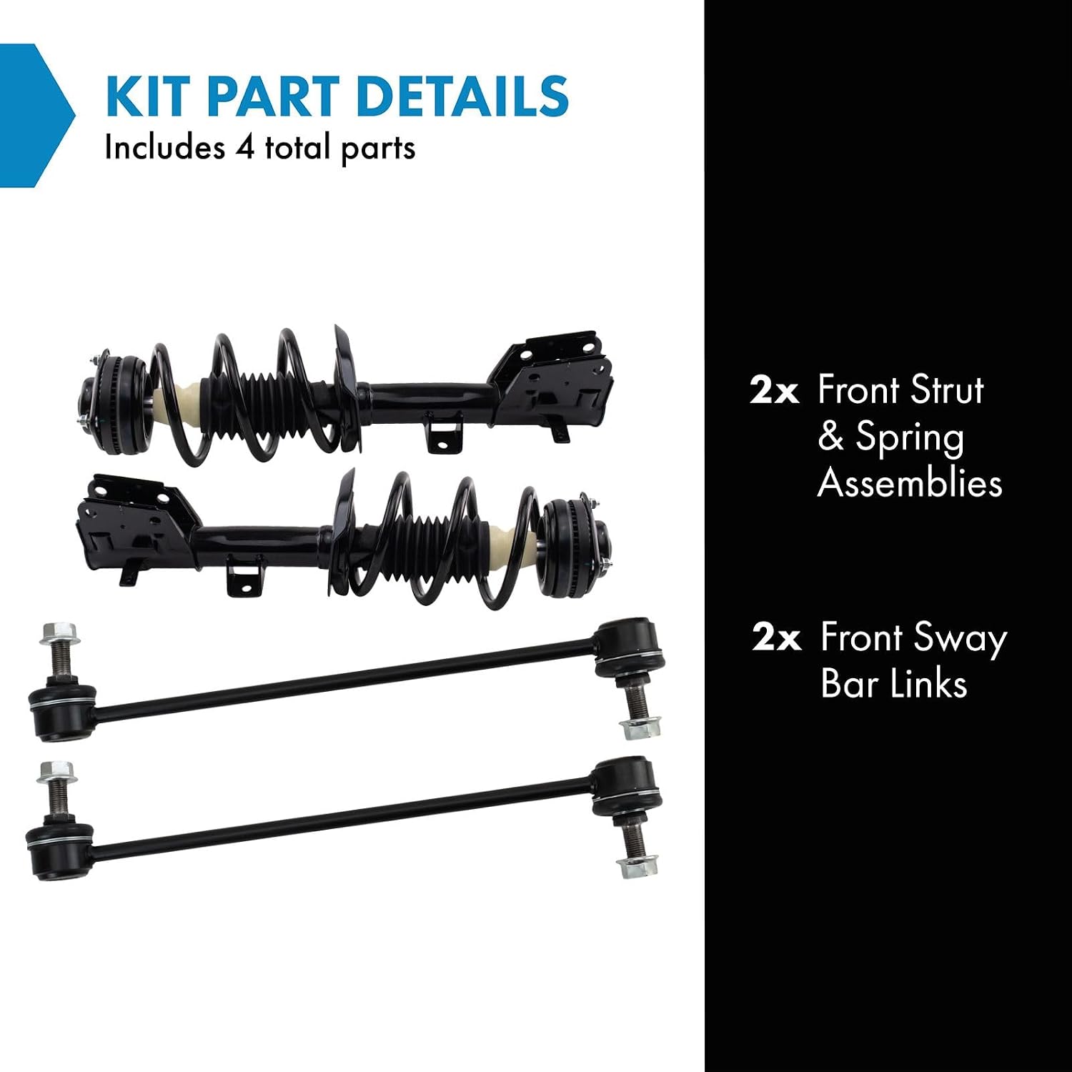 TRQ Front Suspension Kit 4 Piece | for 2017-2020 Chrysler Pacifica excluding Hybrid Models
