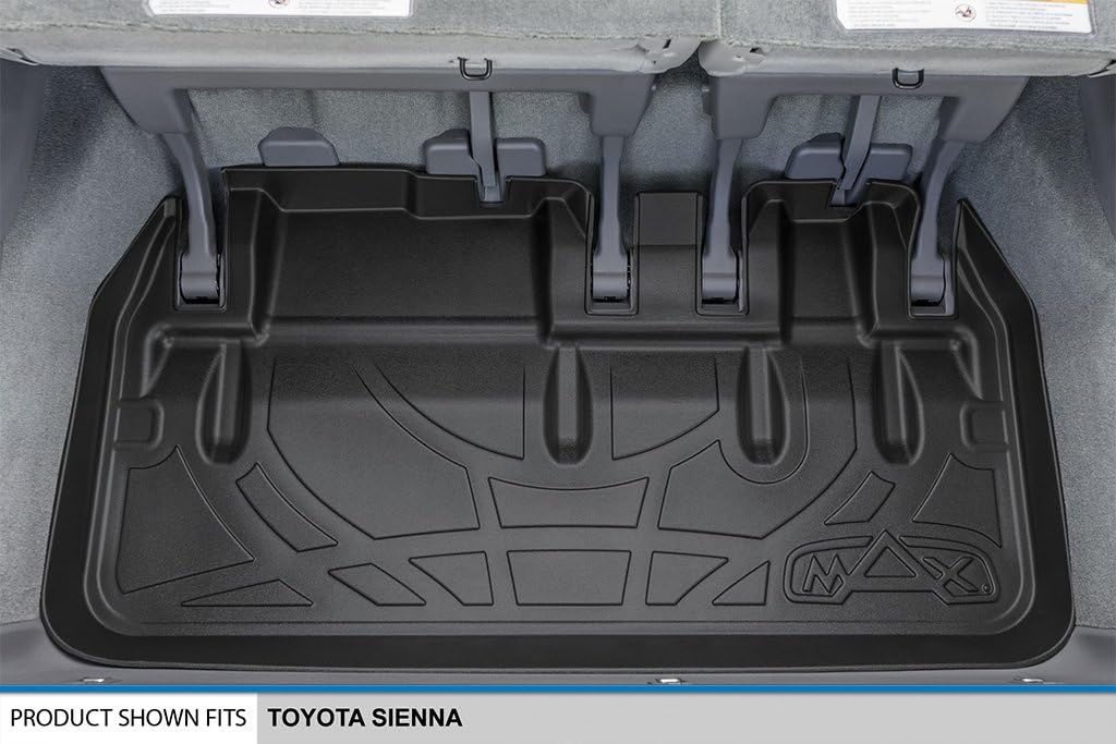 SMARTLINER Custom Floor Mats 3 Rows and Cargo Liner Behind 3rd Row Set for 2013-2020 Toyota Sienna