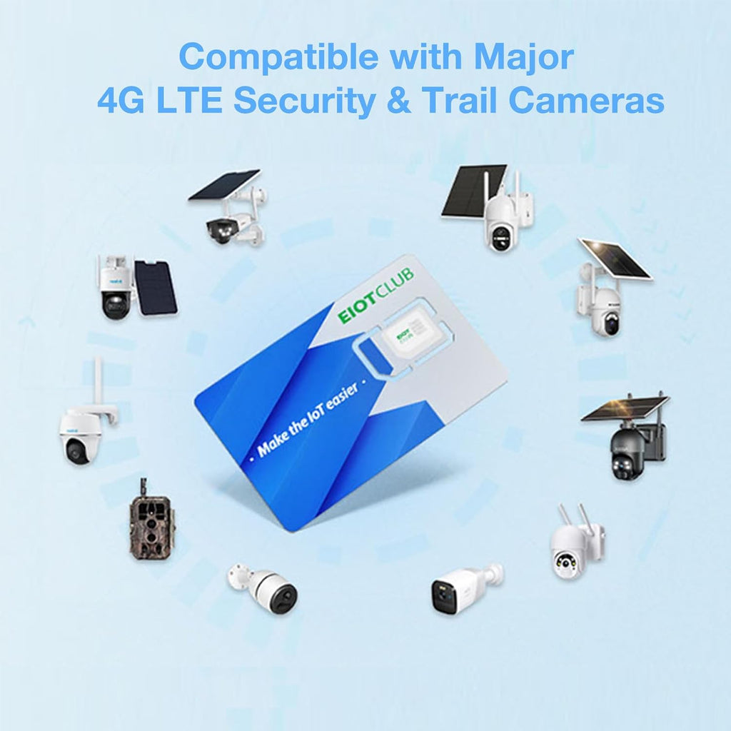 EIOTCLUB Prepaid Data SIM Card for 5G/4G LTE Security Cameras - 24GB 360Day Reliable IoT Connectivity for Non-WiFi Areas (Farm, Barn, Construction Site- Works with U.S. Networks (No Contract)