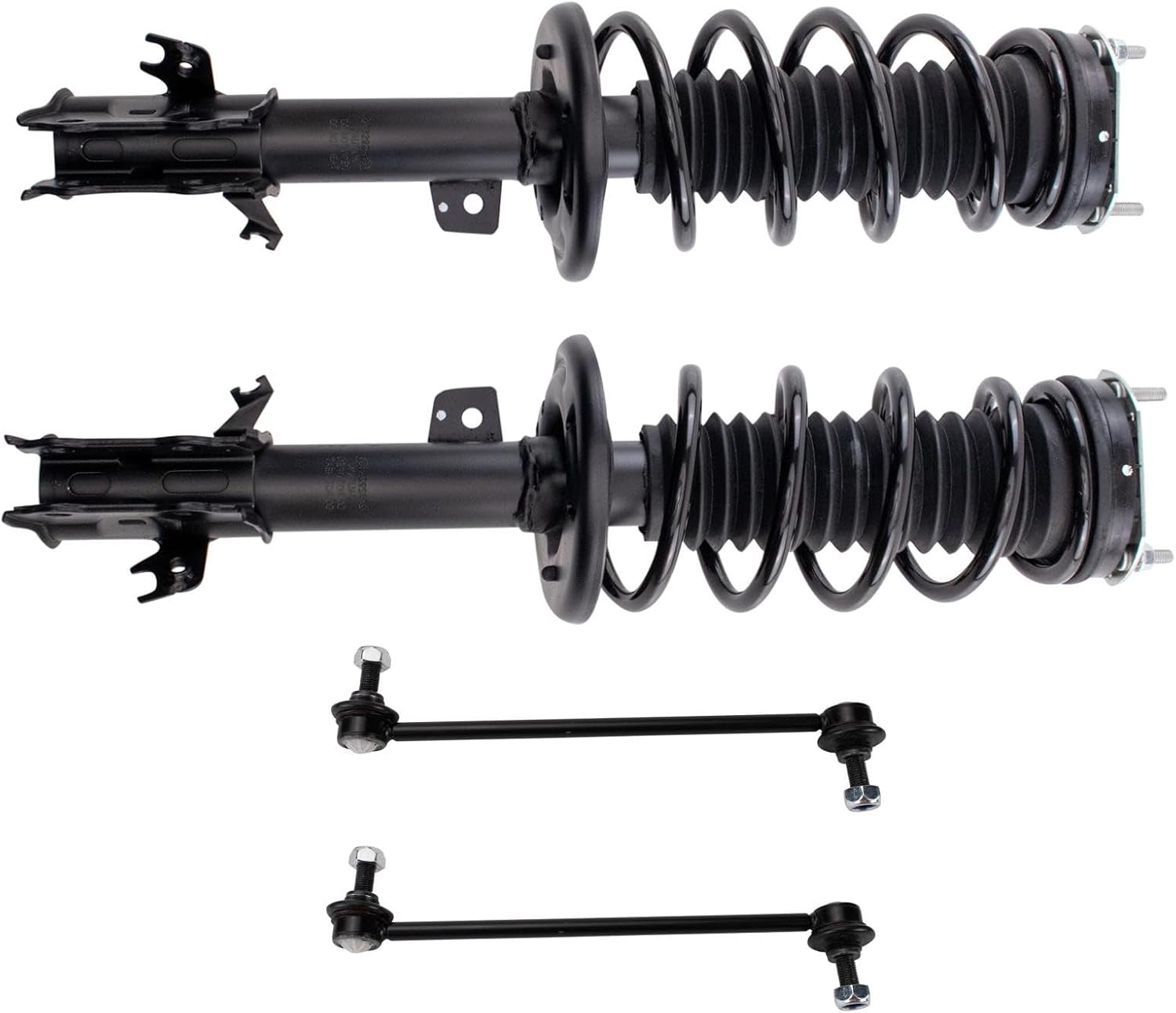 TRQ Front Suspension Kit Complete Strut & Coil Spring Assembly Sway Bar Stabilizer Link Compatible with 2014-2019 Ford Fiesta