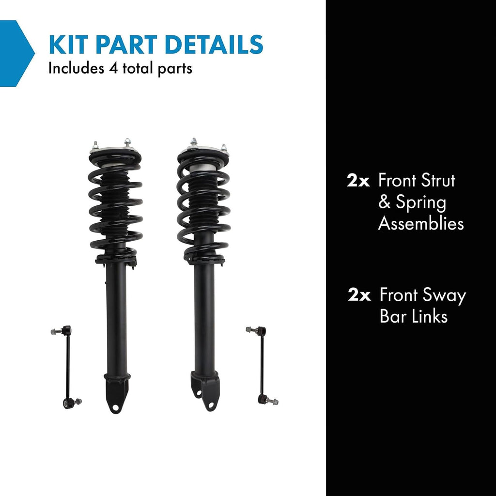 TRQ Front Suspension Kit Complete Strut & Coil Spring Assembly Sway Bar Stabilizer Link Compatible with 2020-2021 Tesla Y
