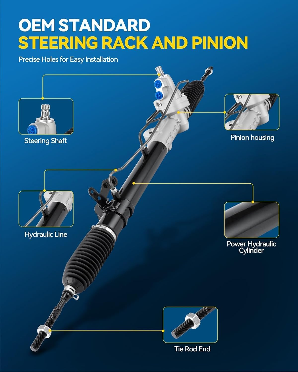PHILTOP Hydraulic Power Steering Rack & Pinion Assembly for 2007-2008 Altima, 2009-2011/2013 Altima Coupe, 2009-2012 Altima Sedan, with Outer Tie Rod Ends, Replace# 26-3038E