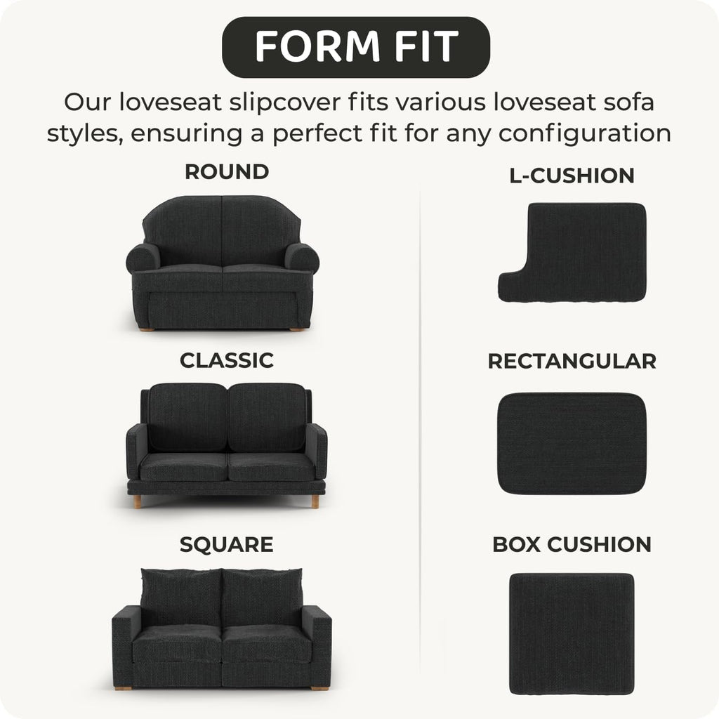 PAULATO BY GA.I.CO. Stretch Sofa Slipcover 1-Piece Elastic Couch Covers for 3-Seater & 4-Seater Sofa Loveseat Armchair Non-Slip Cover Machine Washable Protector – Crisp White (40'-63' Wide)