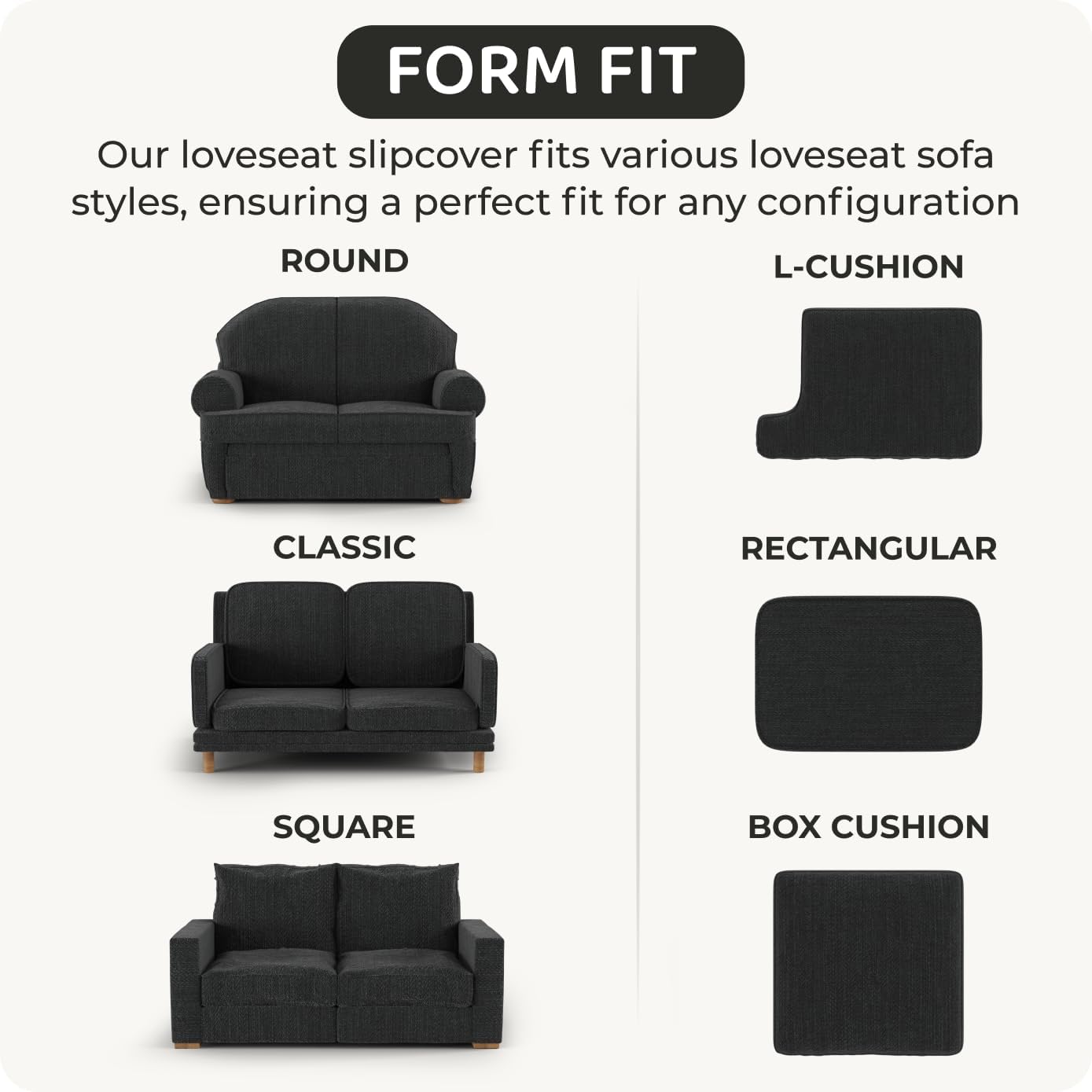 PAULATO BY GA.I.CO. Stretch Sofa Slipcover 1-Piece Elastic Couch Covers for 3-Seater & 4-Seater Sofa Loveseat Armchair Non-Slip Cover Machine Washable Protector – Crisp White (40'-63' Wide)
