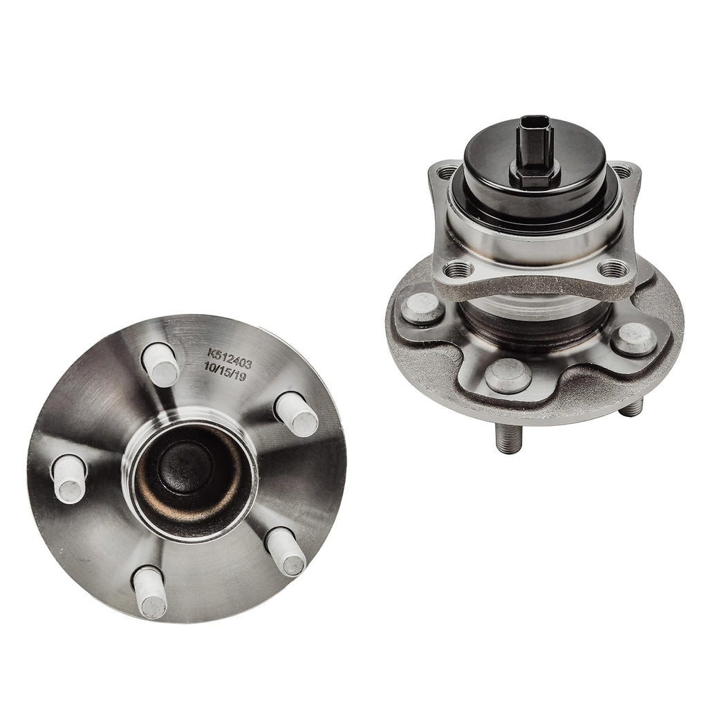 Detroit Axle - Pair Rear Wheel Bearing Hubs for 2009-2019 Toyota Corolla, 2009-2010 Pontiac Vibe [1.8L], 2009-2014 Matrix [1.8L], 5 Lugs w/ABS, 2011 2012 2013 2015 2016 2017 2018 Replacement