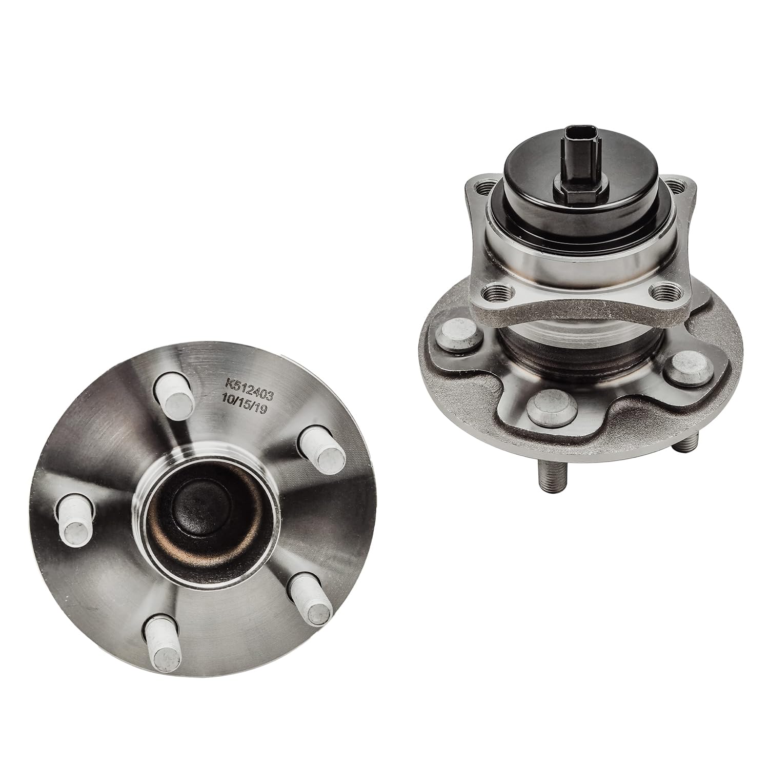 Detroit Axle - Pair Rear Wheel Bearing Hubs for 2009-2019 Toyota Corolla, 2009-2010 Pontiac Vibe [1.8L], 2009-2014 Matrix [1.8L], 5 Lugs w/ABS, 2011 2012 2013 2015 2016 2017 2018 Replacement
