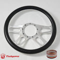 14' Billet Steering Wheel Full Wrap with Horn Button-Carbon Vinyl