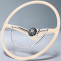 Sorghum 15' Universal Steering Wheel - Classic Steering Wheel with Horn Button Compatible with 1965-1973 Volkswagen Beetle - Piano Lacquer Ivory