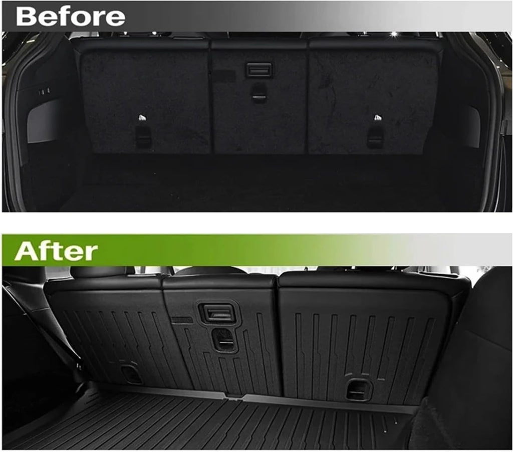 Compatible with Tesla Model Y Launch 2025 Juniper 2025 TPE Floor Mats Cargo Liner Trunk Floor Liner Backrest(Red)