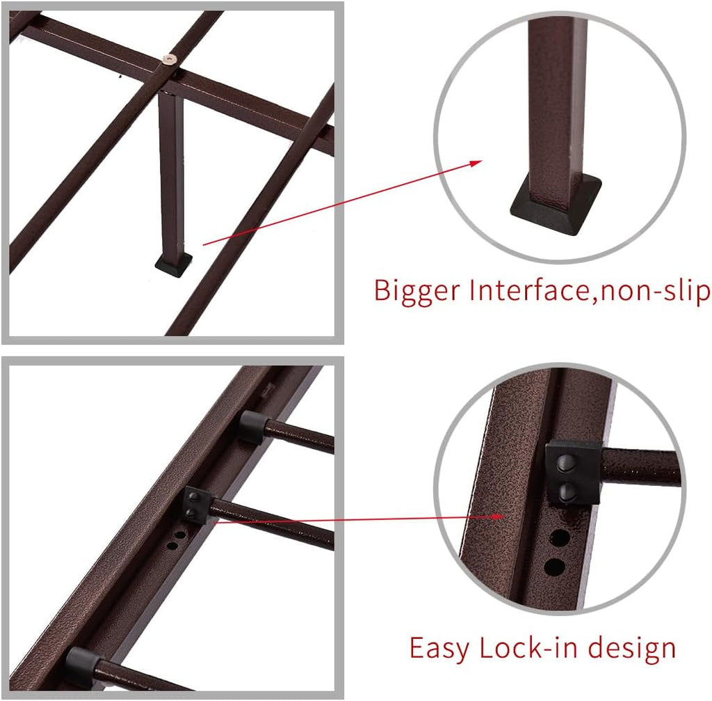 HOMERECOMMEND Metal Daybed Frame Heavy Duty Metal Slats Sofa Bed Platform Mattress Foundation Twin Day Bed Black Sanded Color