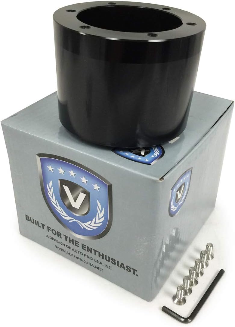 VSW Steering Wheel Hub Adapter 6 Bolt (Black) Compatible with 1959-1974.5 VW with 13/16 Spline STH1028BLK