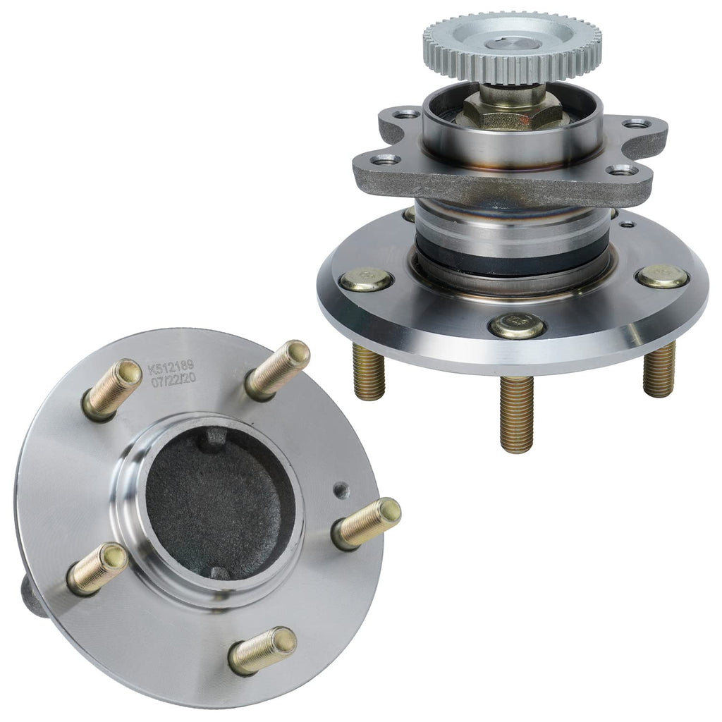 Detroit Axle - 2pc Rear Wheel Hub and Bearings Assembly for Hyundai 2001 XG300, 2002-2005 XG350, W/ABS 5 Lugs Wheel Hub Assembly