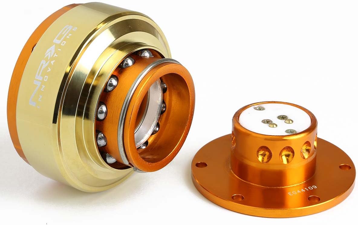 Auto Dynasty NRG SRK-200RG-CG Steering Wheel Ball Lock Quick Release Adaptor Kit with Chrome Gold Ring Gen 2.0, Rose Gold