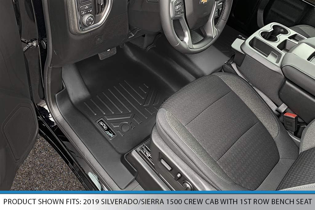 MAXLINER Custom Fit Floor Mats 2 Row Liner Set Compatible with 2019-2025 Chevrolet Silverado 1500