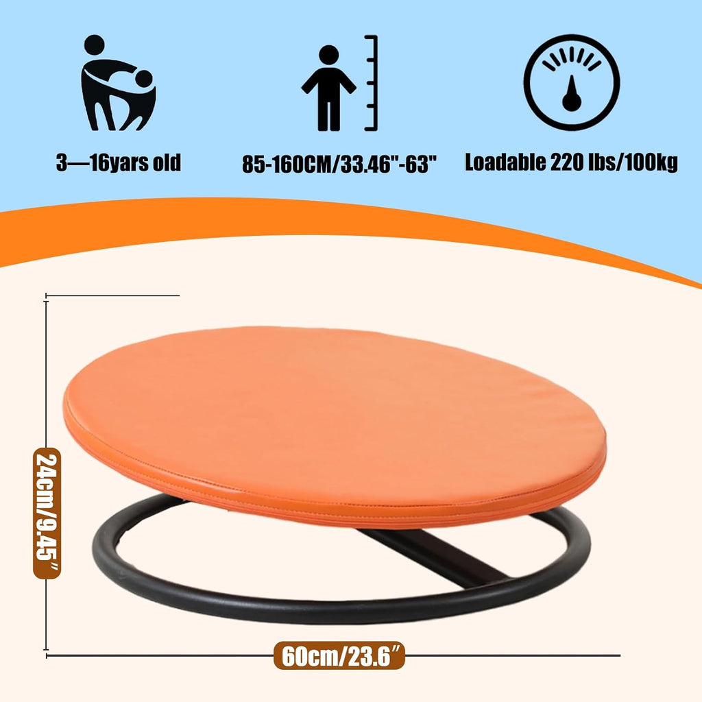 Spinning Chair for Kids Sensory,Handiwork Soft Seat Cushions Installation-Free Swivel Chair for Kids Body Sensory Training Autism Kids Swivel Chair Sit and Spin,Comfortable to Sit