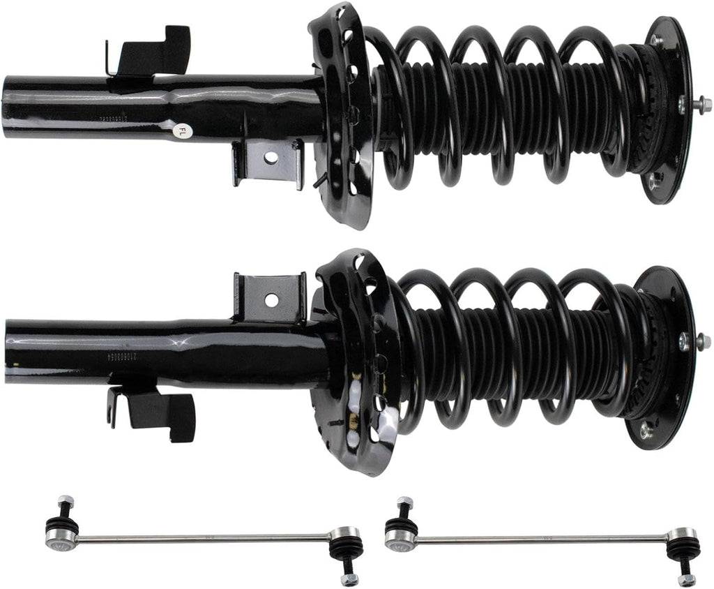 TRQ Front Suspension Kit Complete Strut & Coil Spring Assembly Sway Bar Stabilizer Link Compatible with 2011-2017 Volvo S60 2015-2017 V60