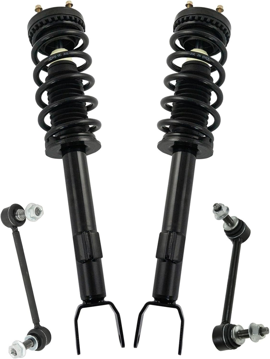 TRQ Front Suspension Kit Complete Strut & Coil Spring Assembly Sway Bar Stabilizer Link Compatible with 2011-2020 Chrysler 300