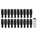 Brilluxa Wheel Bolts, 20PCS M14x1.5 Cone Seat Taper Lug Nuts Black, Universal Car Wheel Bolt Set Auto Tire Fastener Kit for Vehicle Wheel Installation