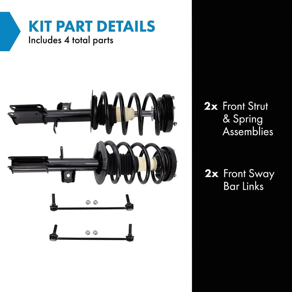 TRQ Front Suspension Kit Complete Strut & Coil Spring Assembly Sway Bar Stabilizer Link Compatible with 2000-2006 BMW X5