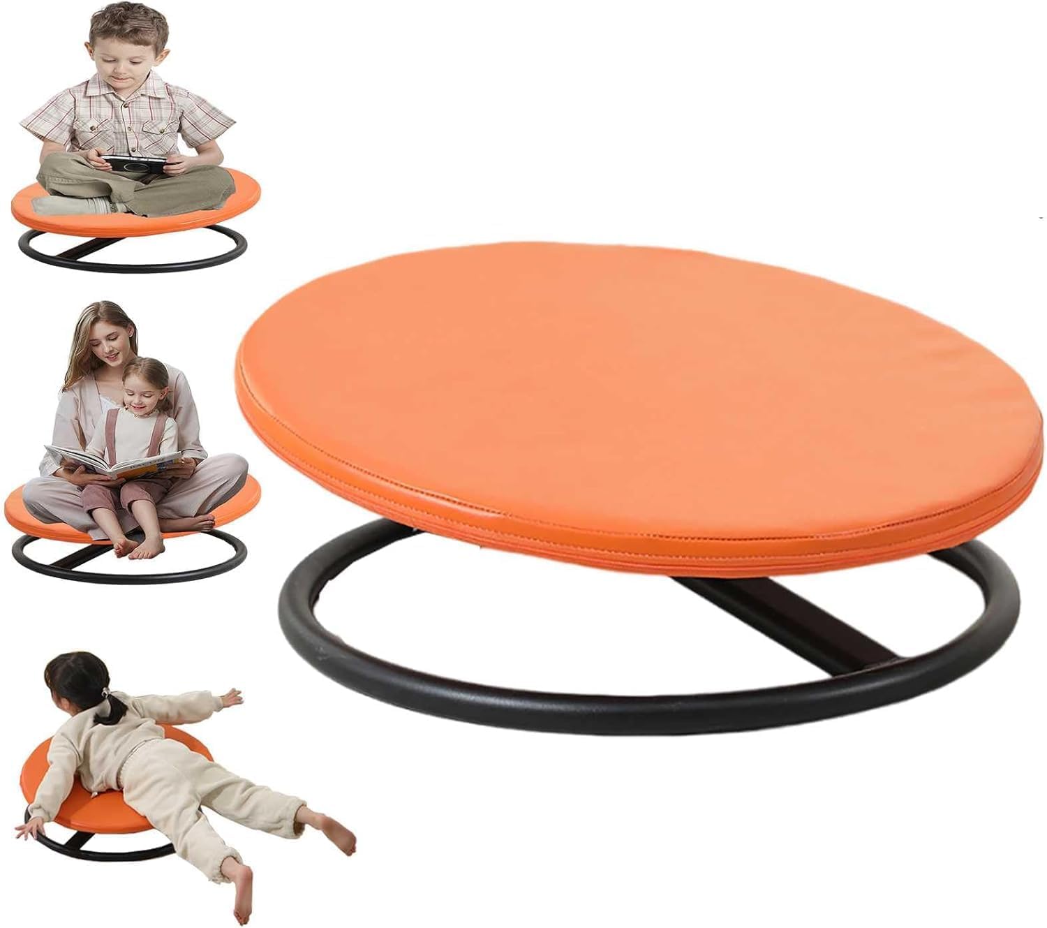 Spinning Chair for Kids Sensory,Handiwork Soft Seat Cushions Installation-Free Swivel Chair for Kids Body Sensory Training Autism Kids Swivel Chair Sit and Spin,Comfortable to Sit