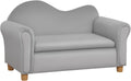 Qaba Ergonomic Foam Kids Sofa with Inner Toy Storage Chest, Velvet Kids Couch with Soft Arms, Children's Lounge Furniture, Gray