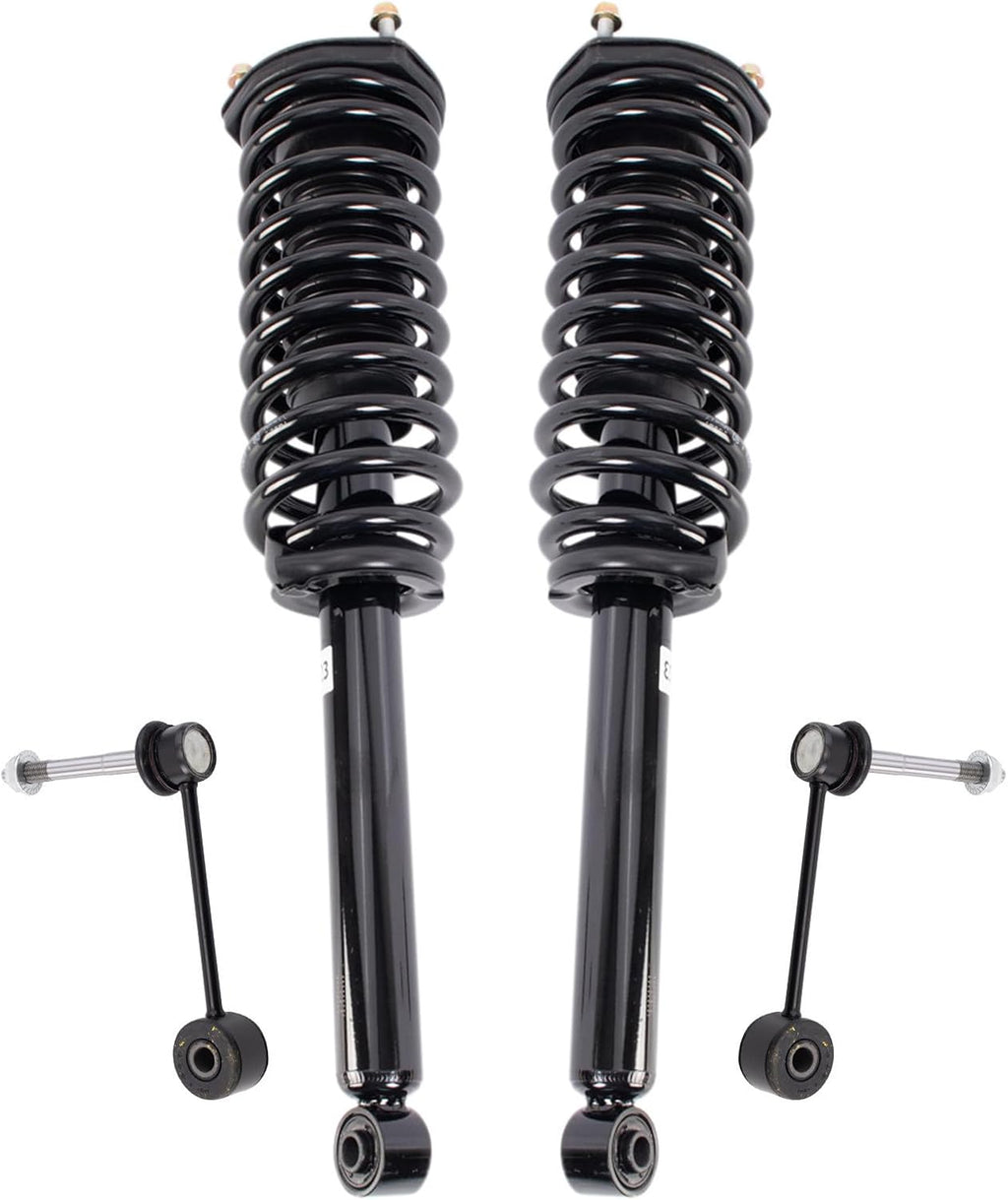 TRQ Front Suspension Kit Complete Strut & Coil Spring Assembly Sway Bar Stabilizer Link Compatible with 2001-2006 Lexus LS430