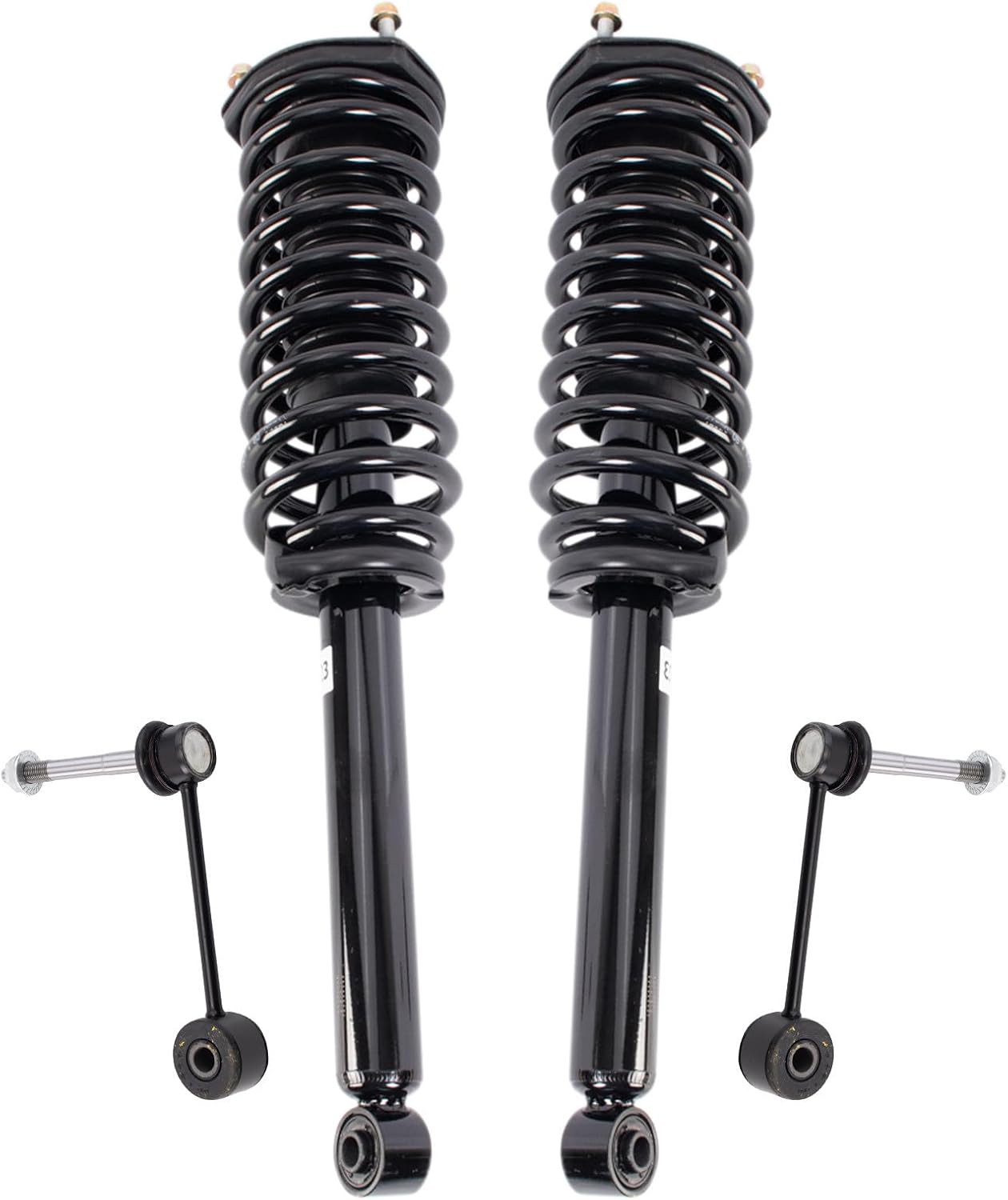 TRQ Front Suspension Kit Complete Strut & Coil Spring Assembly Sway Bar Stabilizer Link Compatible with 2001-2006 Lexus LS430