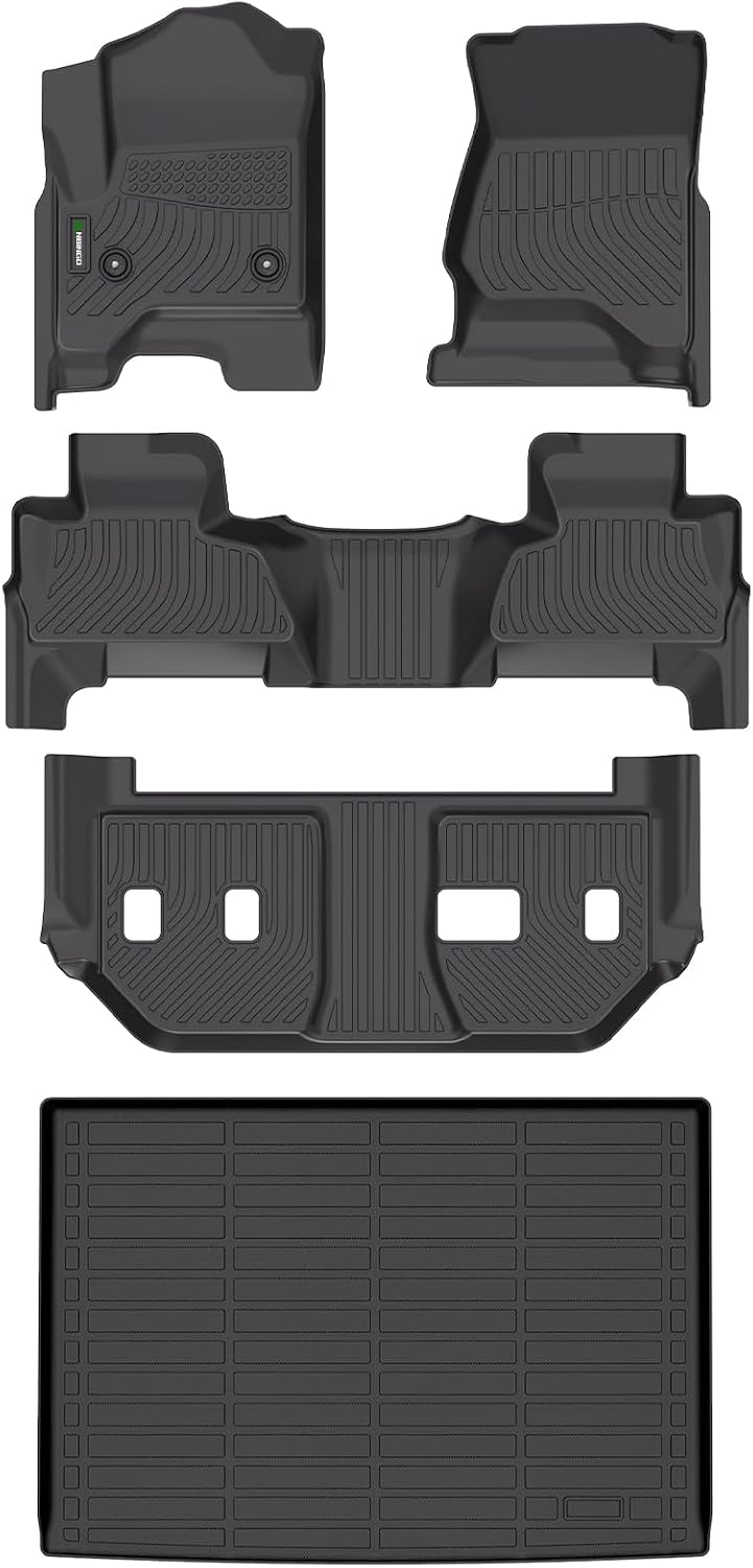 ANBINGO®Floor Mats Fit for Chevy Suburban & GMC Yukon XL (with 2nd Row Bench Seat) 2015-2020 All Weather Rugs for Chevy Suburban TPE Car Mats for GMC Yukon XL Rubber Trunk Carpet for Suburban