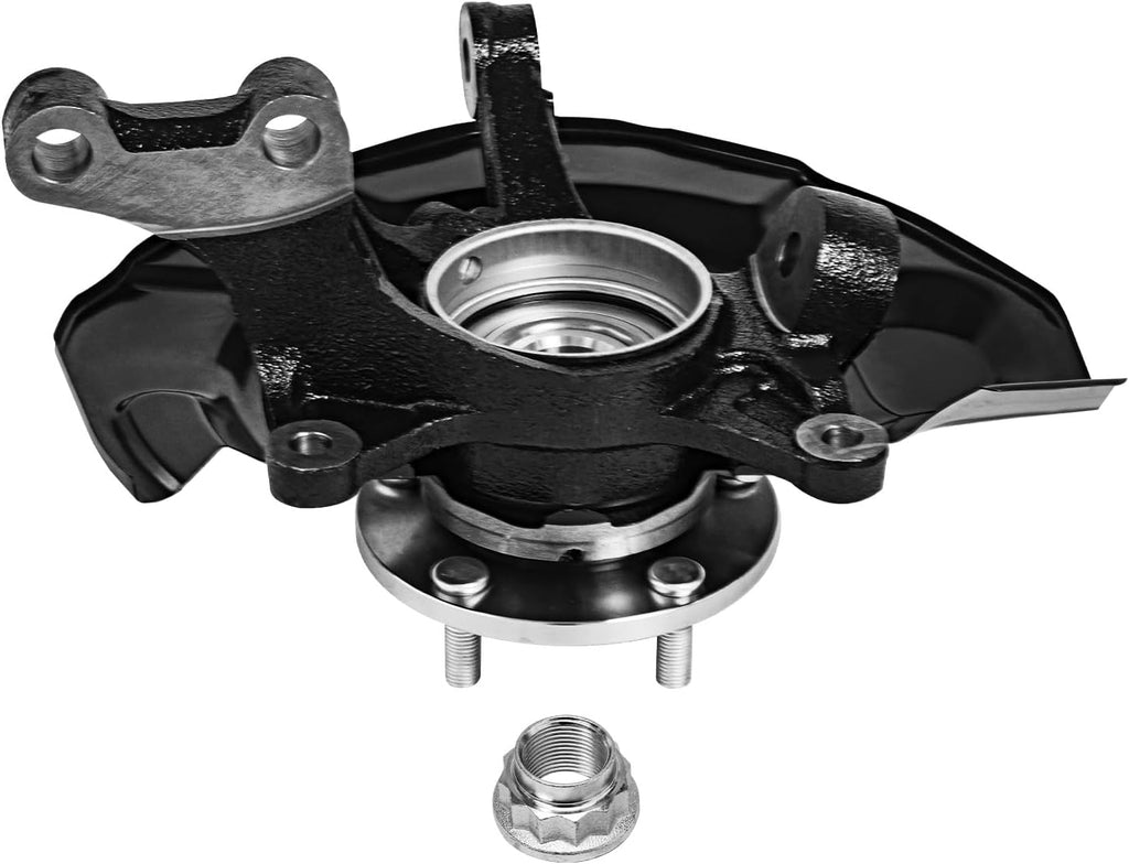Detroit Axle - FWD Front Right Steering Knuckle for 04-07 Toyota Highlander 3.3L, Passenger Side Steering Knuckle & Wheel Bearing Hub Assembly 2004 2005 2006 2007 Replacement