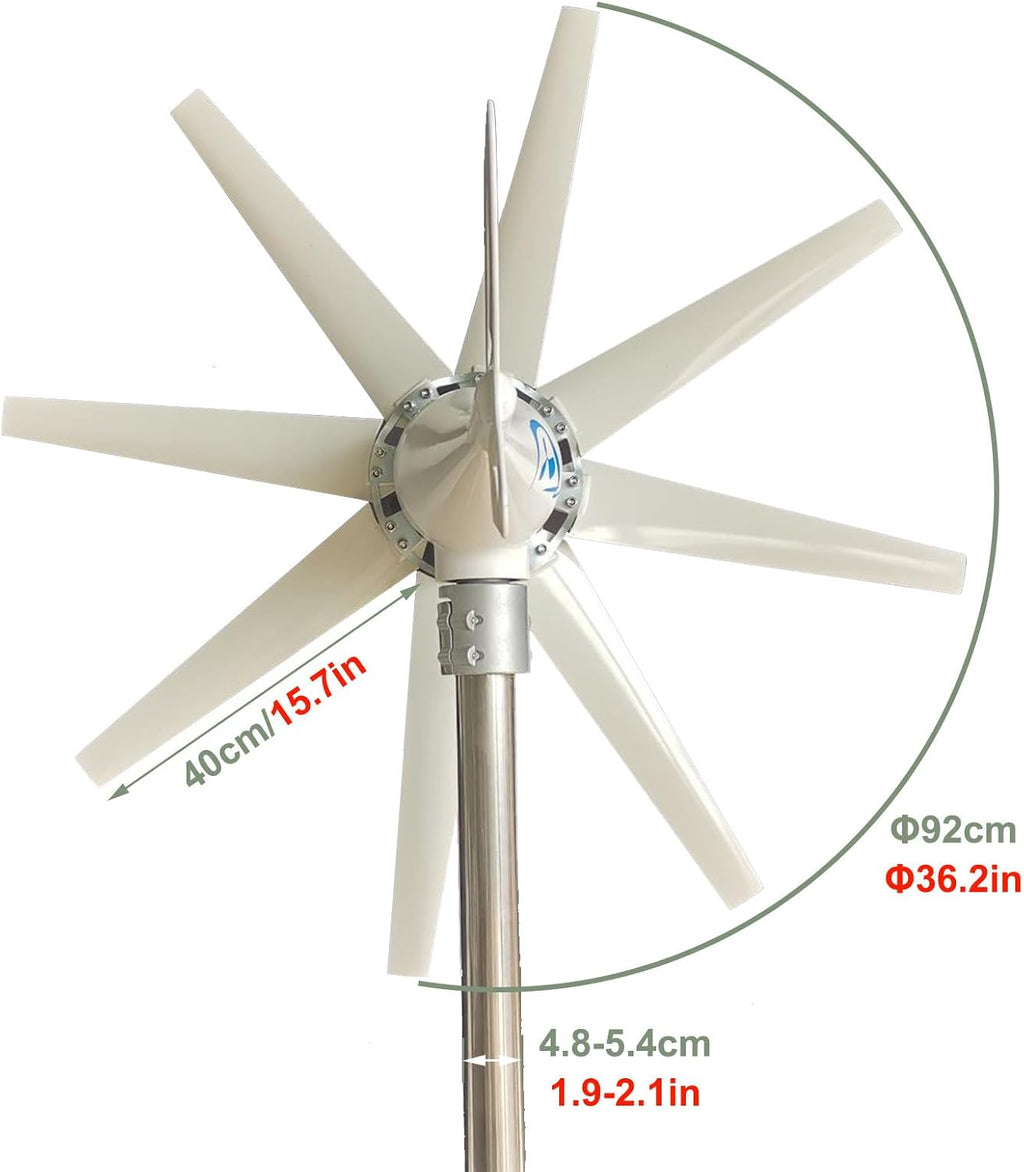 12000W Home Wind Generator, Magnetic Levitation Turbine with Controller, 8-Blade Low RPM Windmill for Efficient 48V Electricity Production, Renewable Energy Solution