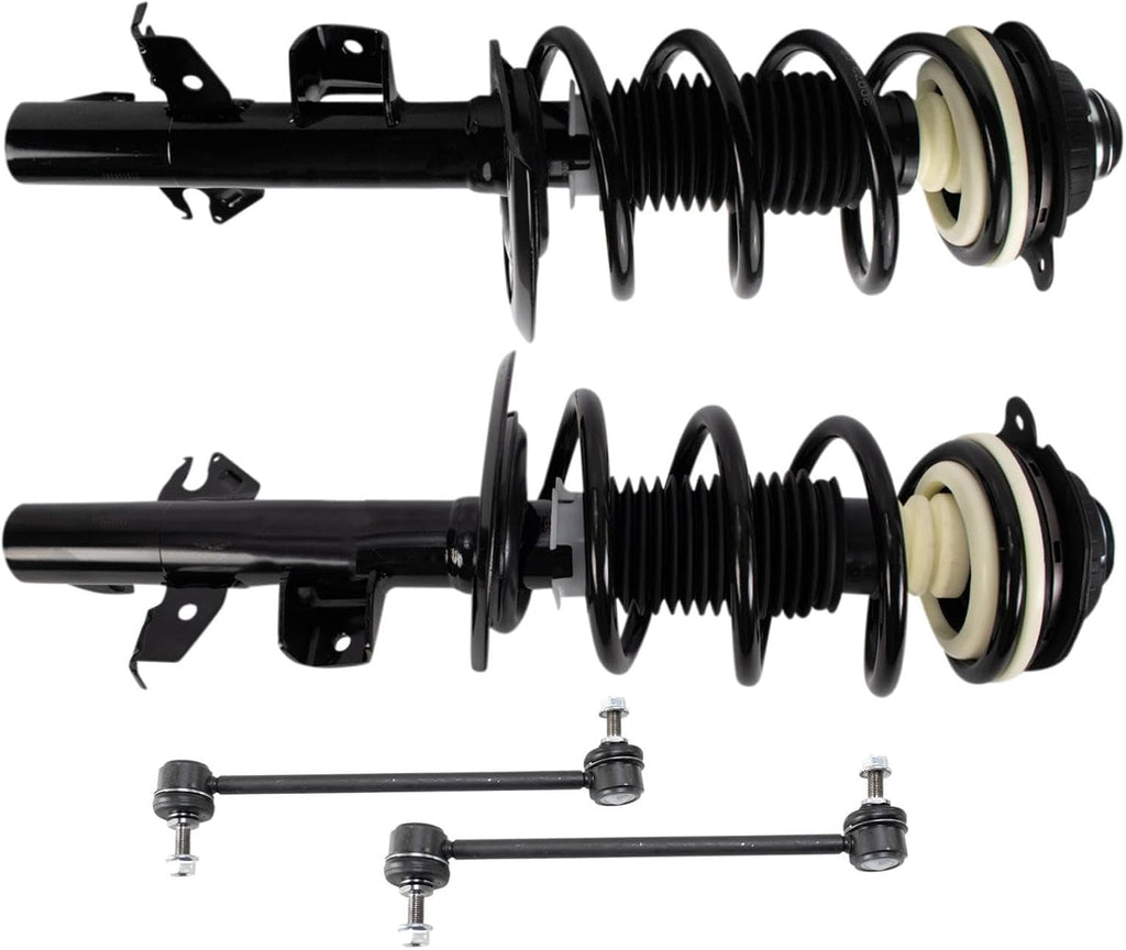TRQ Front Suspension Kit Complete Strut & Coil Spring Assembly Sway Bar Stabilizer Link Compatible with 2014-2022 Jeep Cherokee
