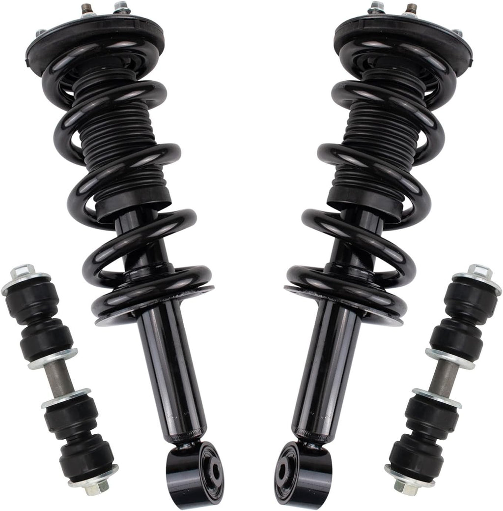 TRQ Front Suspension Kit Complete Strut & Coil Spring Assembly Sway Bar Stabilizer Link Compatible with 2012-2019 Nissan NV1500 NV2500 NV3500