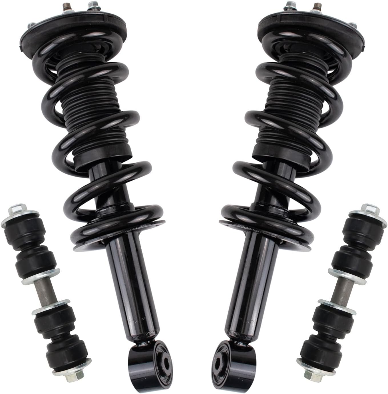 TRQ Front Suspension Kit Complete Strut & Coil Spring Assembly Sway Bar Stabilizer Link Compatible with 2012-2019 Nissan NV1500 NV2500 NV3500