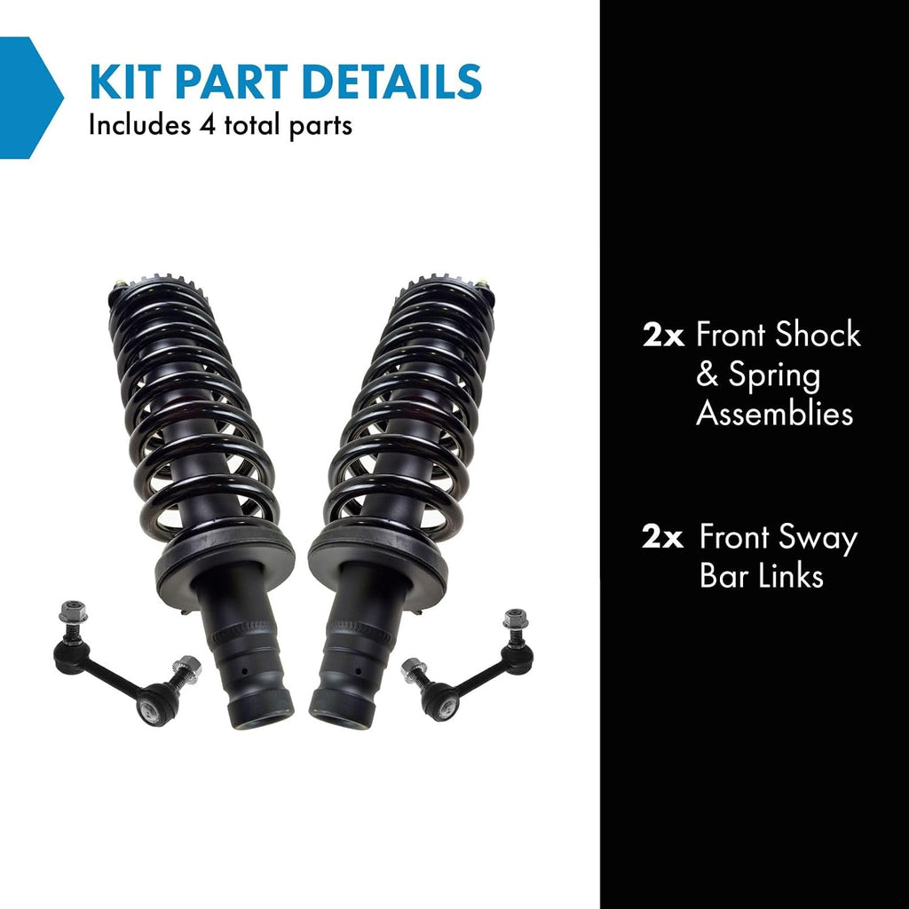 TRQ Front Suspension Kit Front Compatible with 05-09 9-7x 04-08 Ascender 04 Bravada 04-07 Envoy 04-06 Envoy XL 04-05 Envoy XUV Rainier Trailblazer Trailblazer EXT